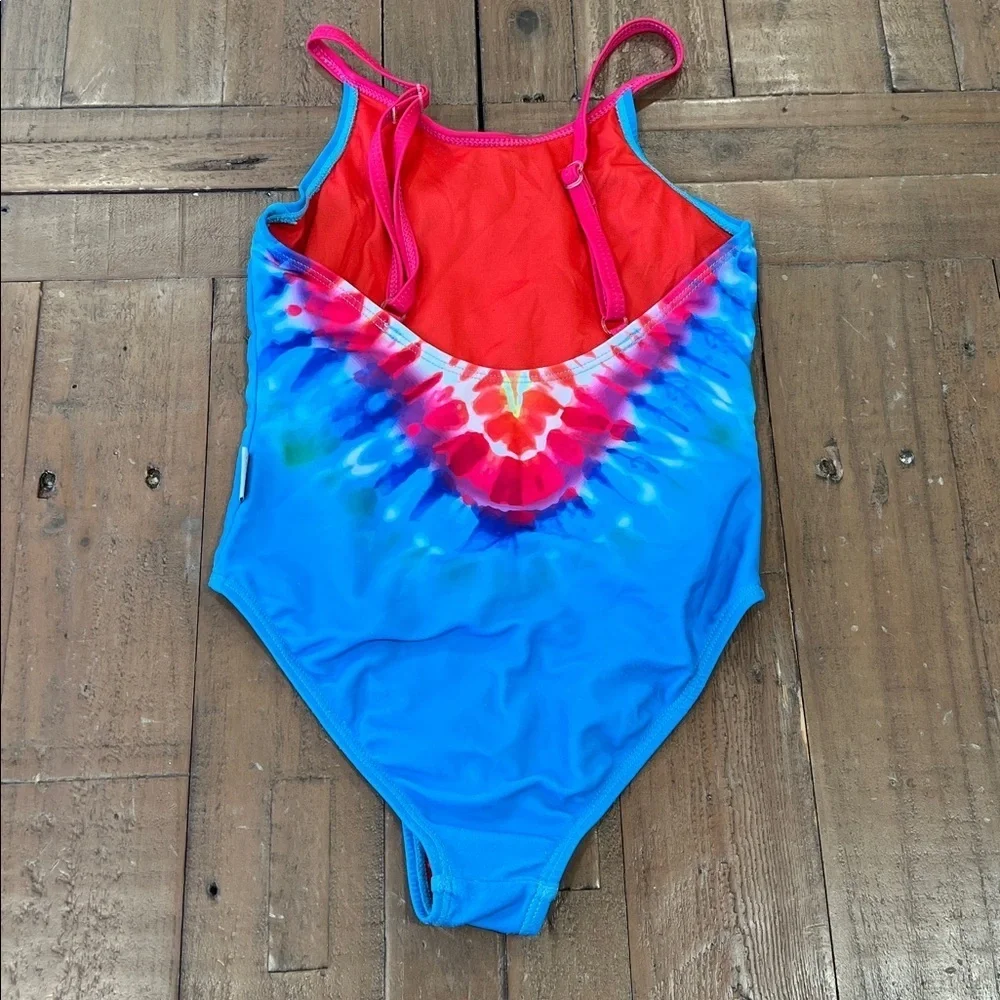 Limeapple tie dye heart one piece swim suit girls 5 bathing suit